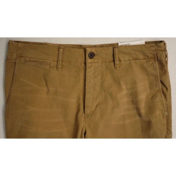 American Eagle Men's 34x32 Khaki Original Straight Ne(x)t Level Flex Pants - Picture 3 of 8